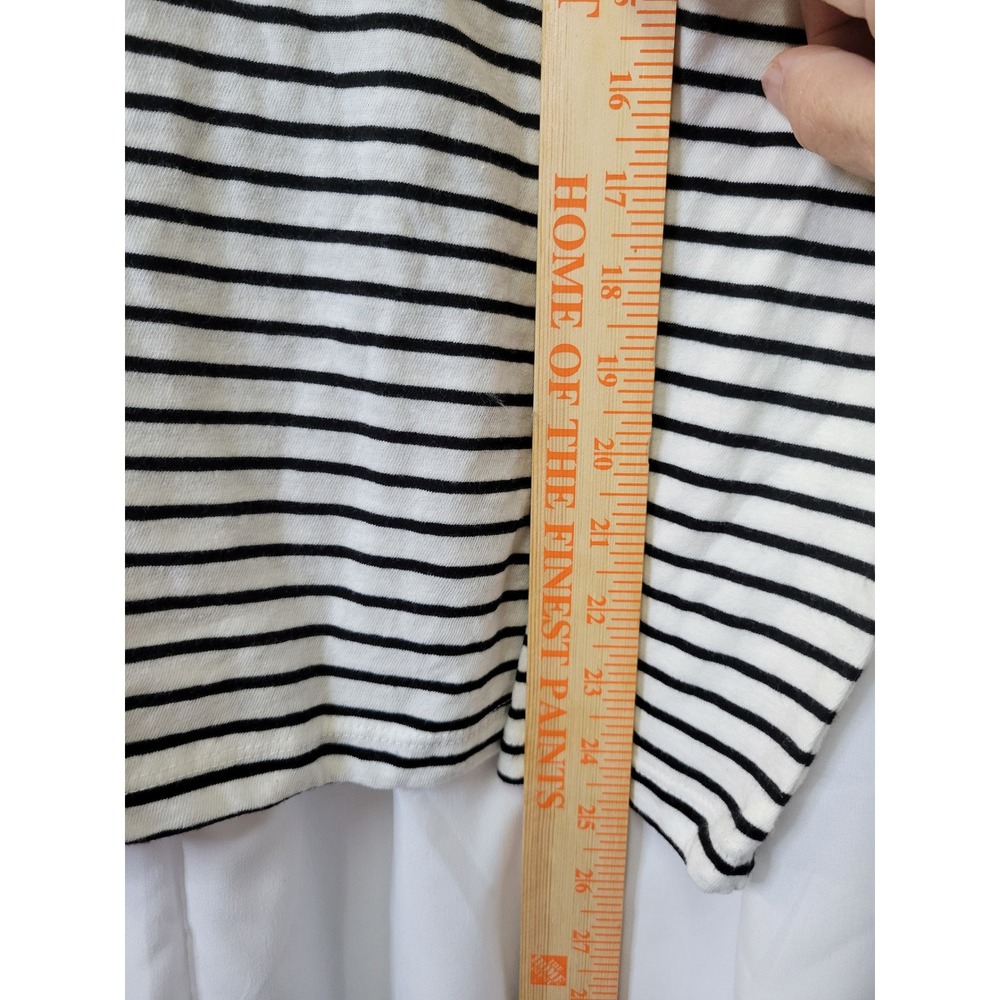 Universal Thread Cream Black Striped Long Sleeve Scoop Neck T-Shirt M NWT 1613 - Picture 3 of 5